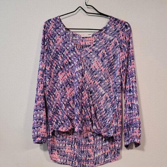 LUSH Multicolor Chevron Blouse Small - Picture 1 of 8